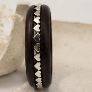 Wooden Heart Bangle Bracelet