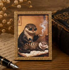 Otter Tattoo Parlor Fridge Magnet | Mini Framed Art