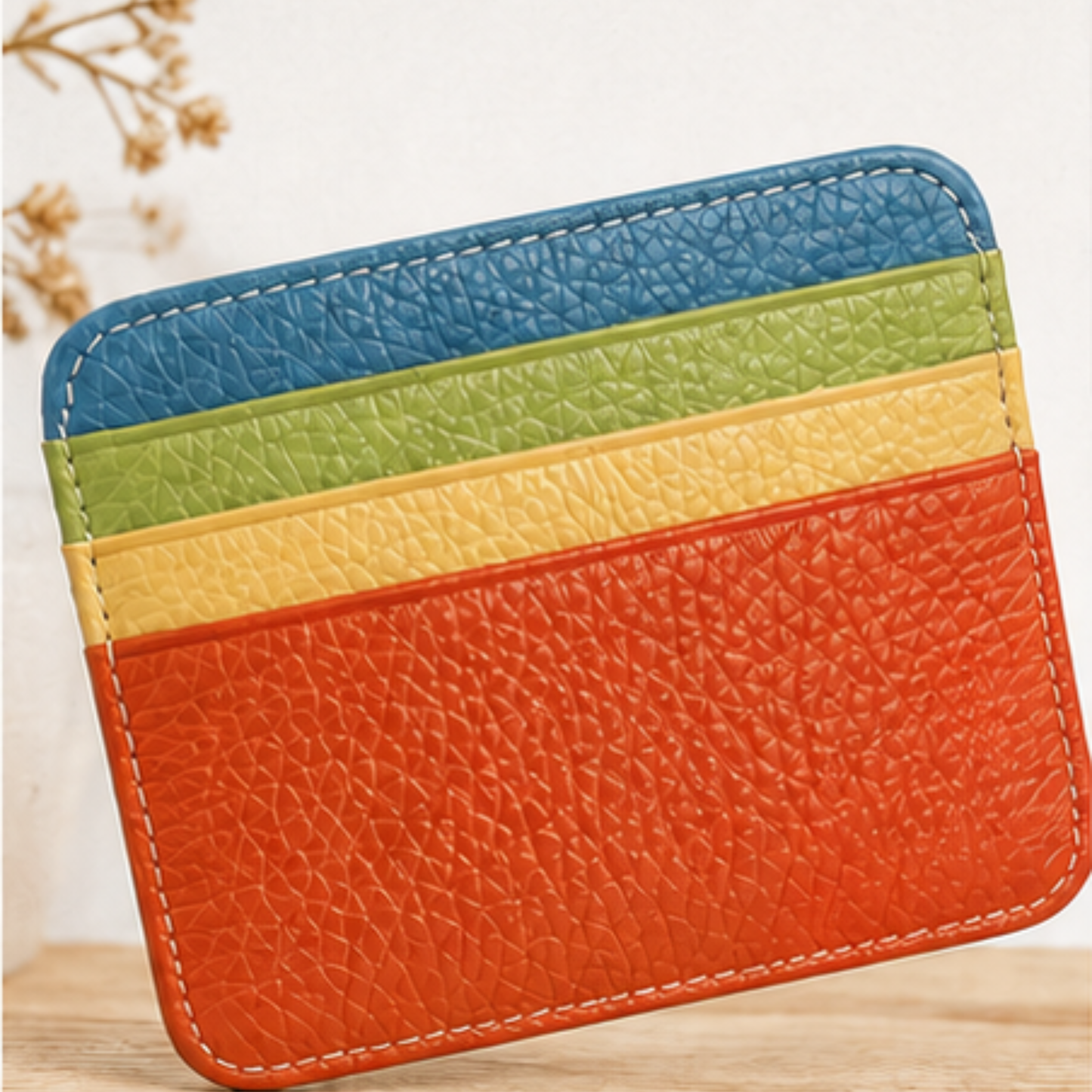 Colorblock Slim Card Holder Wallet