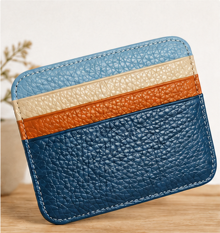 Colorblock Slim Card Holder Wallet