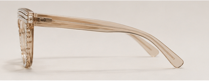 Champagne Rhinestone Cat-Eye Glasses
